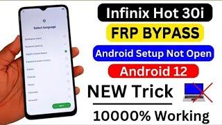 Infinix Hot 30i FRP Bypass Android 12 New Solution | Infinix (X669C) Gmail Account Bypass Without Pc