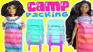 Disney Encanto Mirabel, Luisa, Isabela Dolls Packing Backpack and Suitcase for Camping Trip