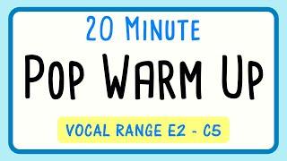 20 Minute Pop Voice Vocal Warm Up | TENOR BARITONE VOICE