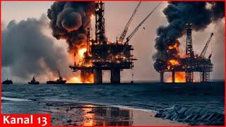 Ukrainian landing ships attack and seize Russian gas rigs in the Black Sea