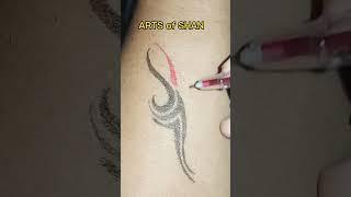 Ink Enchantment: Mesmerizing Black and Red Pen Tattoo Gasolina Kerabat️#trending #viral #gasolina