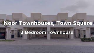 Spacious 3BR Villa in Noor Townhouses | Single Row | Vacant | Green Belt View