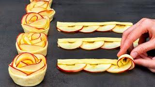 Dessert in 5 minutes! Just puff pastry and 2 apples