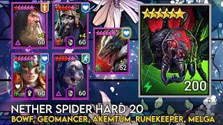 Nether Spider 20 Hard - Bowf, Geomancer, Akemtum, Runekeeper, Melga | Raid Shadow Legends Guide