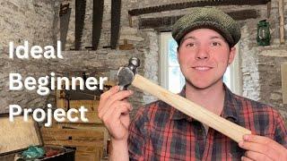 Making a Hammer Handle. Perfect Beginner Woodworking Project.