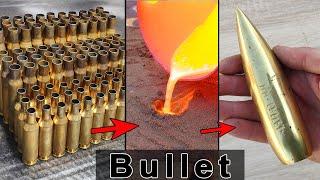 Casting bullet - Trash to treasure - melting cartridge case -ASMR brass casting