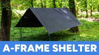 How to make an a-frame tarp shelter