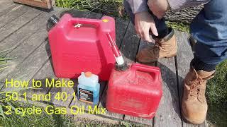 How to Make 2 Cycle Gas Oil Mix 50:1 and 40:1