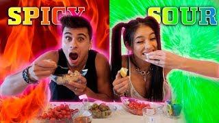 EXTREME SOUR VS SPICY FOOD CHALLENGE!