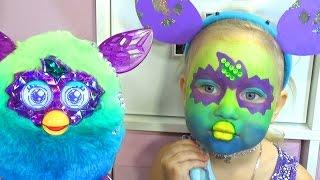 Алиса ФЁРБИ делаем макияж аквагрим и играем FURBY face painting for kids entertainment