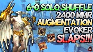 AUGMENTATION EVOKER 6-0 SOLO SHUFFLE! Dragonflight Season 4 PvP 10.2.7 | 2.4MMR! AUG PUMPS!