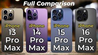 iPhone 16 Pro Max vs iPhone 15 Pro Max vs iPhone 14 Pro Max vs iPhone 13 Pro Max Specs Comparison