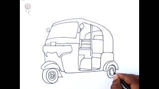 Auto Rickshaw Drawing