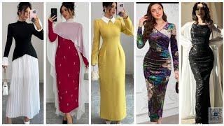 Top latest and simple maxi party clothes fashion for new year 2025لباس های مقبول و زیبای ماکسی