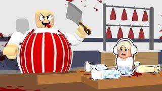 ПОБЕГ ОТ МЯСНИКА в РОБЛОКС! СТРАШНОЕ ОББИ ROBLOX Escape The Butcher Shop