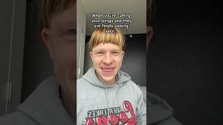ARE MY BANGS EVEN? #hair #hairstyle #haircare #youtubeshorts #shorts #bald
