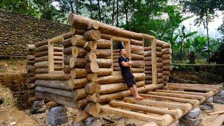 This is my biggest wooden house ever | building a log Cabin (New house) Ep-6