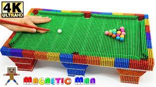 DIY - How To Make Pool Table (Billiard Table) from Magnetic Balls (ASMR) | Magnetic Man 4K