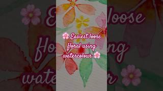 Easiest loose floral  #easy #watercolor #painting #flowers #soothing #satisfying #art #artist