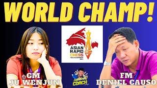 PINOY VS WORLD CHAMPION! GM Ju Wenjun vs FM Deniel Causo! Asian Rapid Chess Team 2024