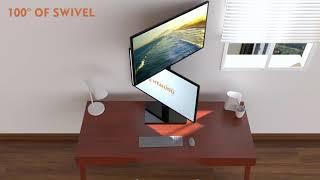 Dual Monitor Stand - Vertical Stack Screen Free-Standing Monitor Riser