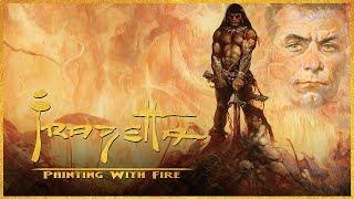 Frazetta Painting With Fire