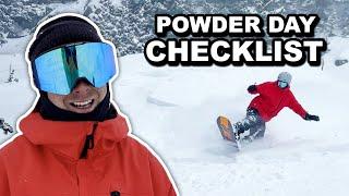 Checklist for your First Powder Day Snowboarding