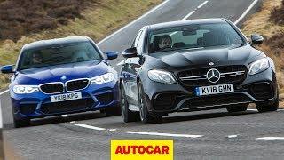 2018 BMW M5 vs Mercedes-AMG E63 S | Super Saloons tested | Autocar