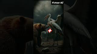 Bear-Stork Hybrid: "Claws & Wings: Fury Unbound."#hybridanimals #aihybrid #trending #shorts # reels