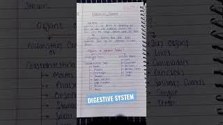 Digestive system | #notes #intro #neet #anatomy #biology #digestion #shorts #youtubeshort #gnm