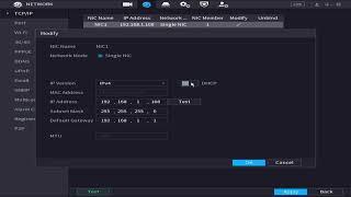 Dahua XVR TCP/IP   Enable DHCP