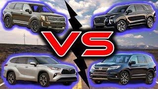 2021 Kia Telluride vs 2021 Hyundai Palisade vs 2021 Honda Pilot vs 2020 Toyota Highlander