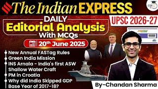 Indian Express Analysis | 20th June 2025 | The Indian Express Newspaper Analysis #news
