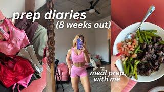 bodybuilding prep diaries: 8 weeks out | meal prep with me & gym shark haul!