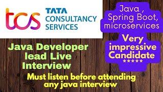 TCS java developer lead live interview 2023