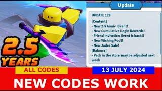 *NEW UPDATE CODES* [2.5 Anni] Weapon Fighting Simulator ROBLOX | ALL CODES | JULY 13, 2024