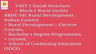 SOCIAL STRUCTURE UNIT 1 Block-1 BRDE 101 SOCE #ignou #ignouaudiobooks #society #ignouexam