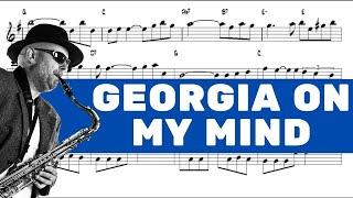 Georgia On My Mind - Hoagy Carmichael 1930 -Tenor Sax Sheet Music