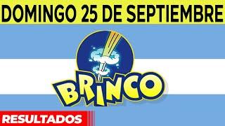 Resultados del sorteo BRINCO del Domingo 25 de Septiembre del 2022