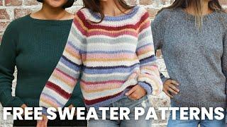 10 FREE Sweater Knitting Patterns Knitters Recommend