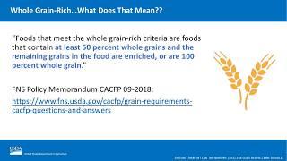 Nutrition in Child Care: Making the CACFP Meal Patterns Work for You