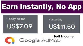Earn Passive Money From AdMob Without App ( Make Money Online )