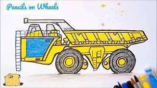 How to Draw Haul Truck BelAZ 75710 Simple Auto Drawing