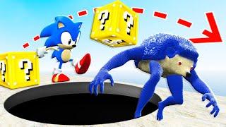 Who has the Longest Jump? Sonic vs Lucky Blocks