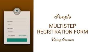 Simple multi-step registration form using SESSION