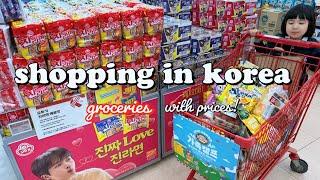 shopping in korea vlog  supermarket food with prices  best place to shop in Seoul
