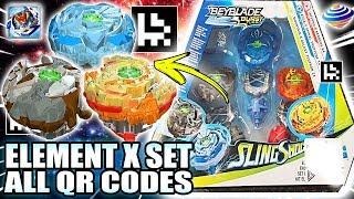 ALL ELEMENT X SET QR CODES BEYBLADE BURST TURBO APP!!