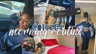 7 am College Morning Routine| natural hair, chit chat, ootd, classes & updates