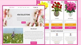 Complete responsive flower shop website with admin dashboard using html css js php & mysql