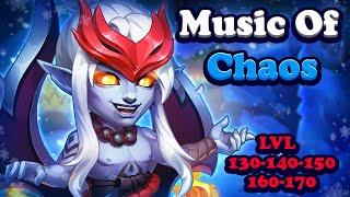 Hero Wars Music of Chaos: Levels 130, 140, 150, 160, and 170 Boss Fights